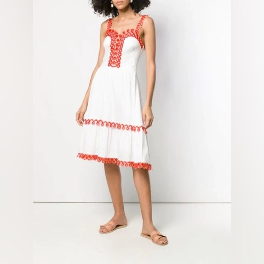NWT | Temperley London Boheme Embroidered Cotton Poplin Dress | US Sz 10 - Picture 2 of 8